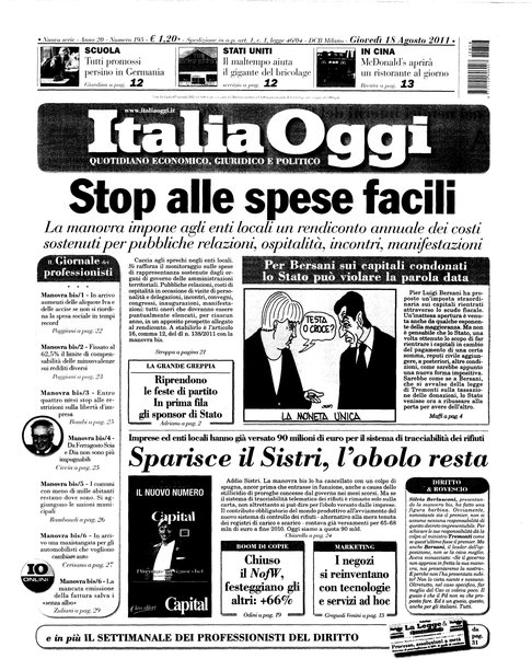 Italia oggi : quotidiano di economia finanza e politica